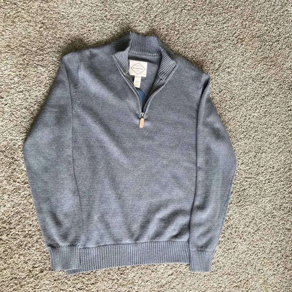 St. John's Bay Men's Steel Blue Zip-Up Sweater